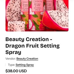 Beauty Creations Dragon Fruit Setting Spray - Pink and Green